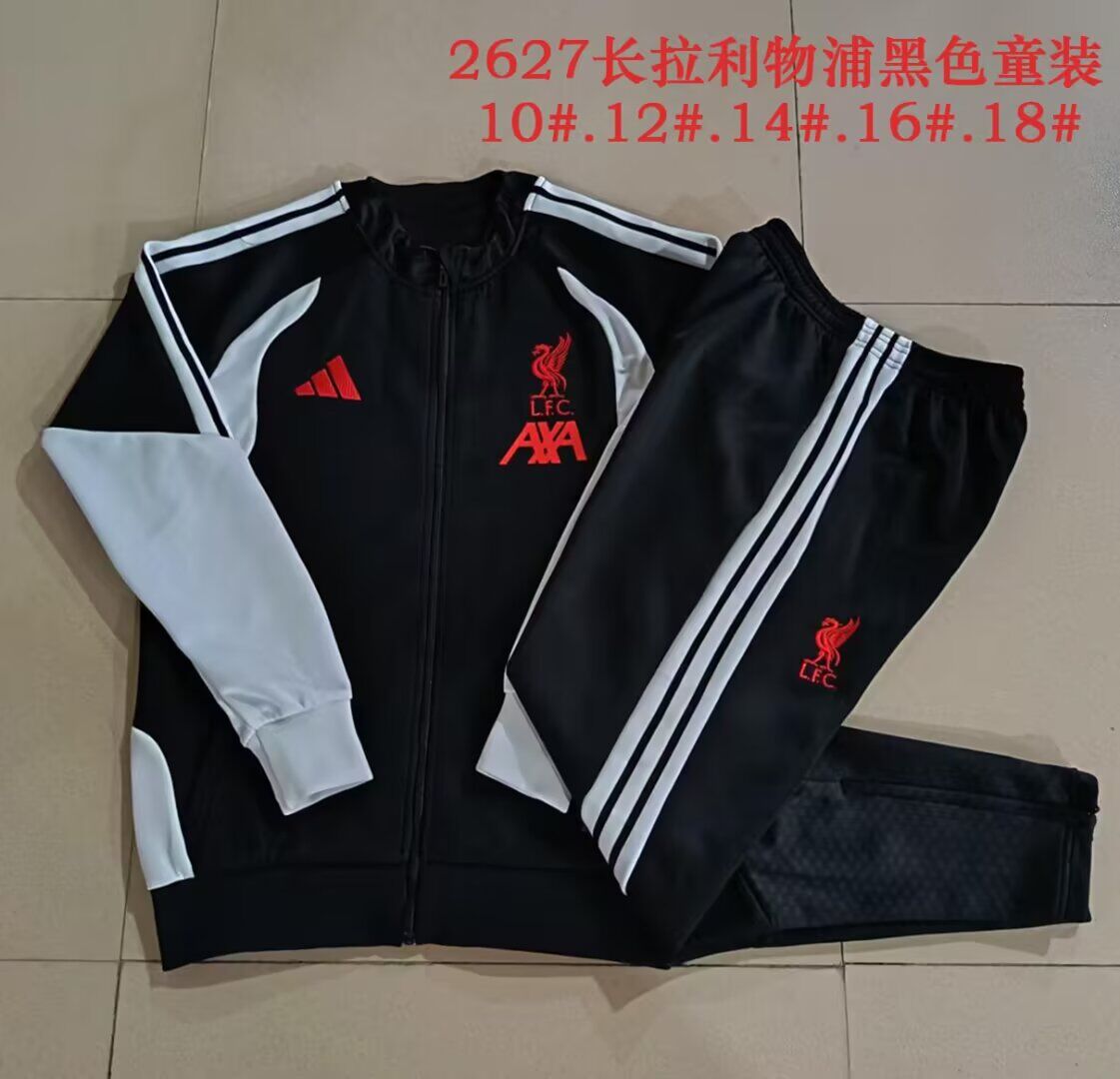 Kids Liverpool 26/27 Tracksuit - Black/Grey
